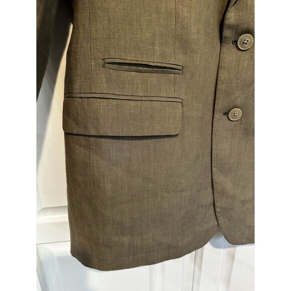 Calvin Klein 100% Linen Blazer 42R Extreme Slim Fit Beige Sport Coat Jacket - Picture 2 of 16